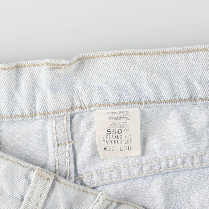 90'S Levi's 550-4804 Relaxed Fit Tapered Leg Denim Pants, Made in USA, Men's, Size W31, Vintage cotton Blue type light blue Vintage Second Hand