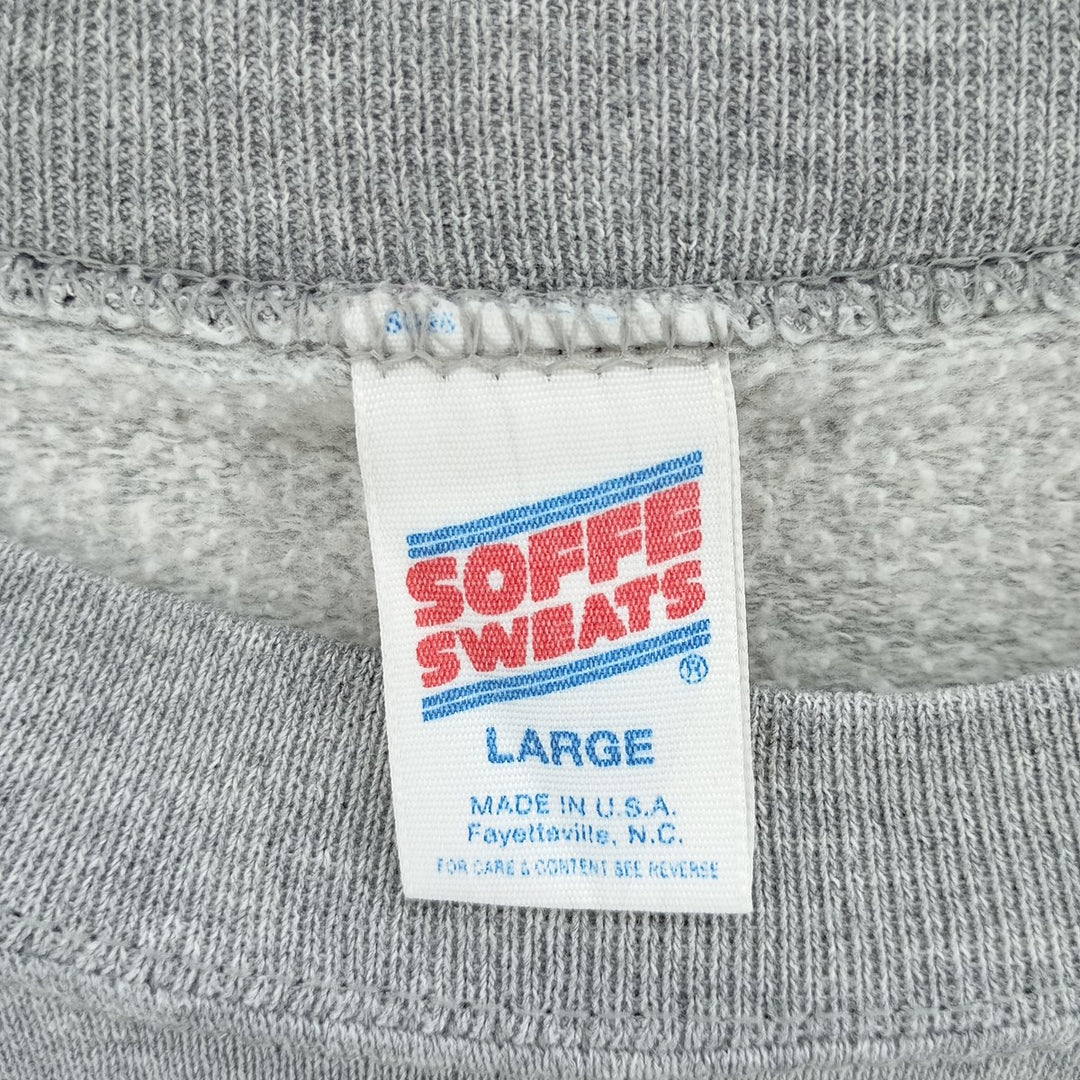 Vintage 90'S SOFFE plain blank sweatshirt, made in the USA, size L, men's polyester gray type Vintage Second Hand