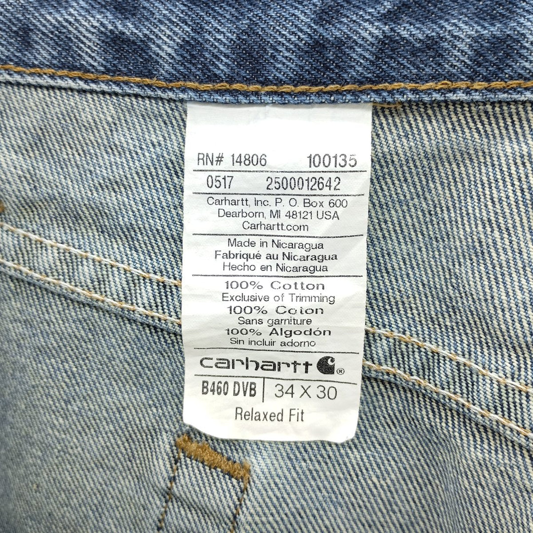 Carhartt Relaxed Fit Straight Denim Pants, Men's, Size 35 cotton blue type Vintage Second Hand