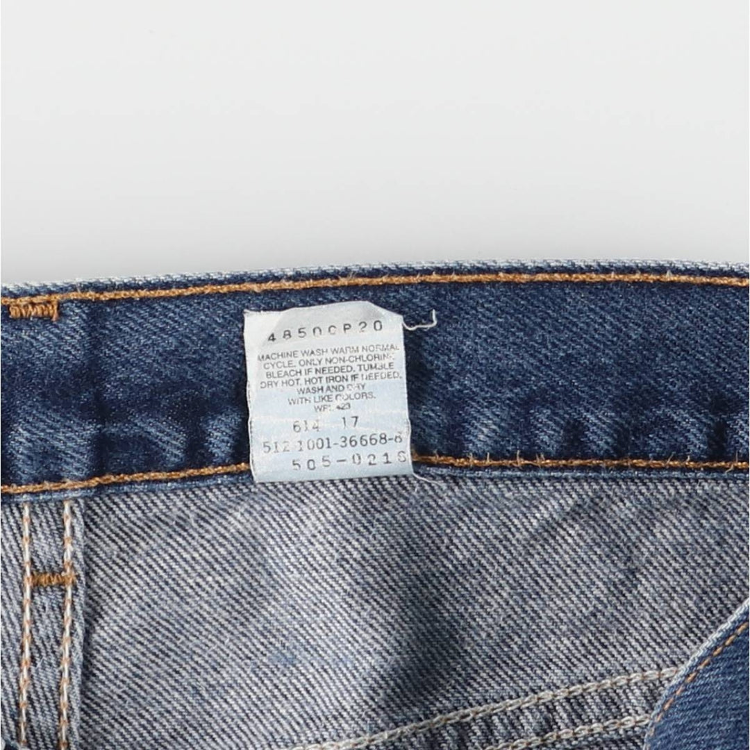 00'S Levi's 505 REGULAR FIT STRAIGHT LEG tapered denim pants made in USA, men's size w34 cotton blue type Vintage Second Hand