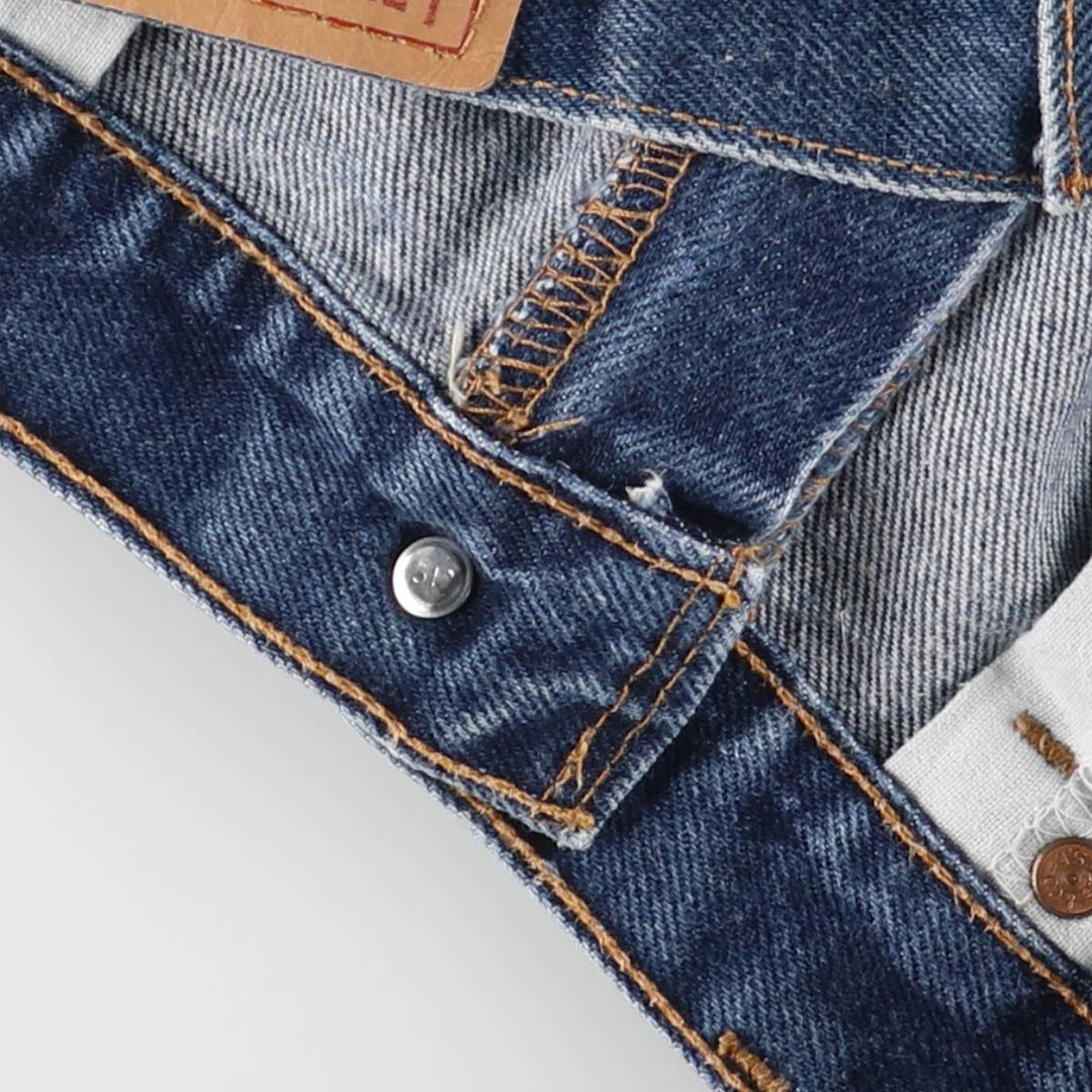 00'S Levi's 505 REGULAR FIT STRAIGHT LEG tapered denim pants made in USA, men's size w34 cotton blue type Vintage Second Hand