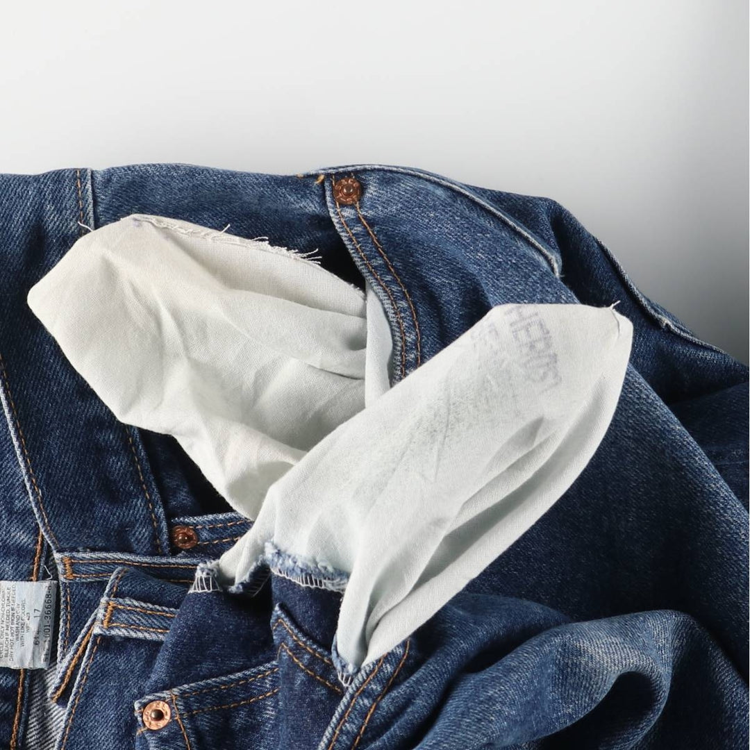 00'S Levi's 505 REGULAR FIT STRAIGHT LEG tapered denim pants made in USA, men's size w34 cotton blue type Vintage Second Hand