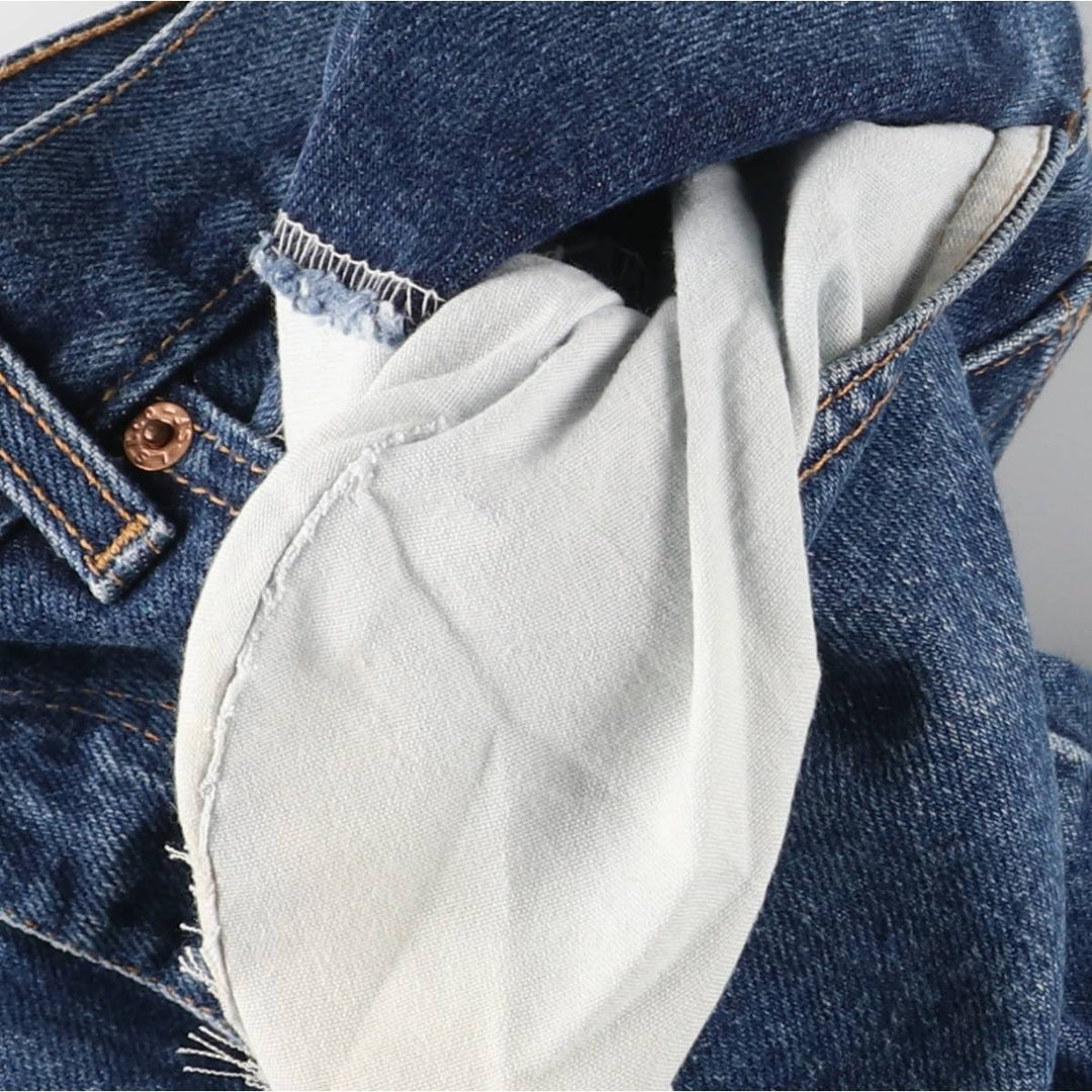 00'S Levi's 505 REGULAR FIT STRAIGHT LEG tapered denim pants made in USA, men's size w34 cotton blue type Vintage Second Hand