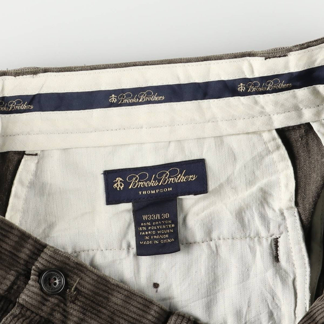 Brooks Brothers THOMPSON Two-pleat Corduroy Pants, Men's, Size W33 cotton brown type Vintage Second Hand