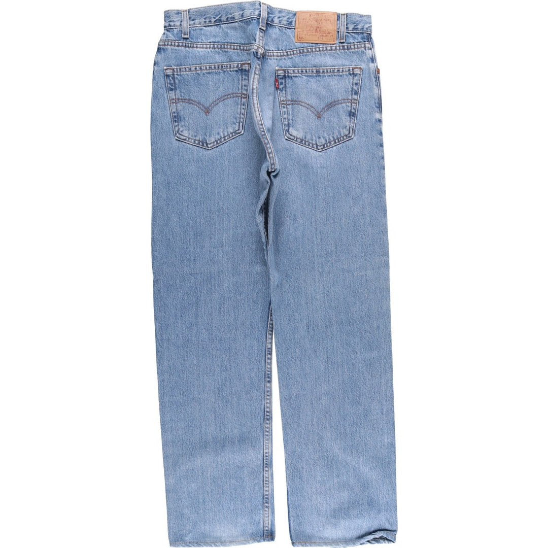 00'S Levi's 505 REGULAR FIT tapered denim pants for men, size w33 cotton Blue type light blue Vintage Second Hand