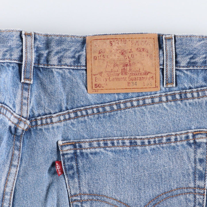 00'S Levi's 505 REGULAR FIT tapered denim pants for men, size w33 cotton Blue type light blue Vintage Second Hand