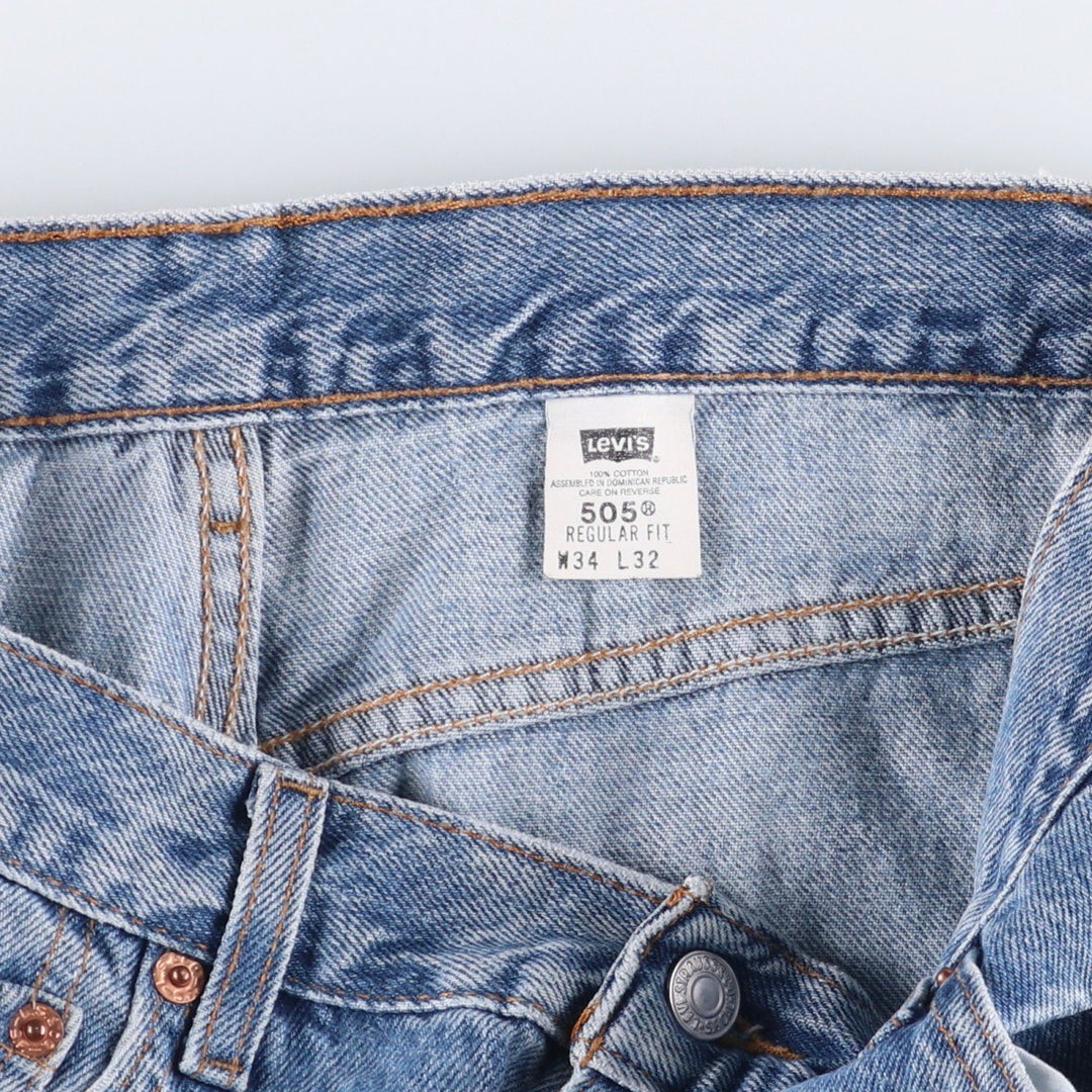 00'S Levi's 505 REGULAR FIT tapered denim pants for men, size w33 cotton Blue type light blue Vintage Second Hand