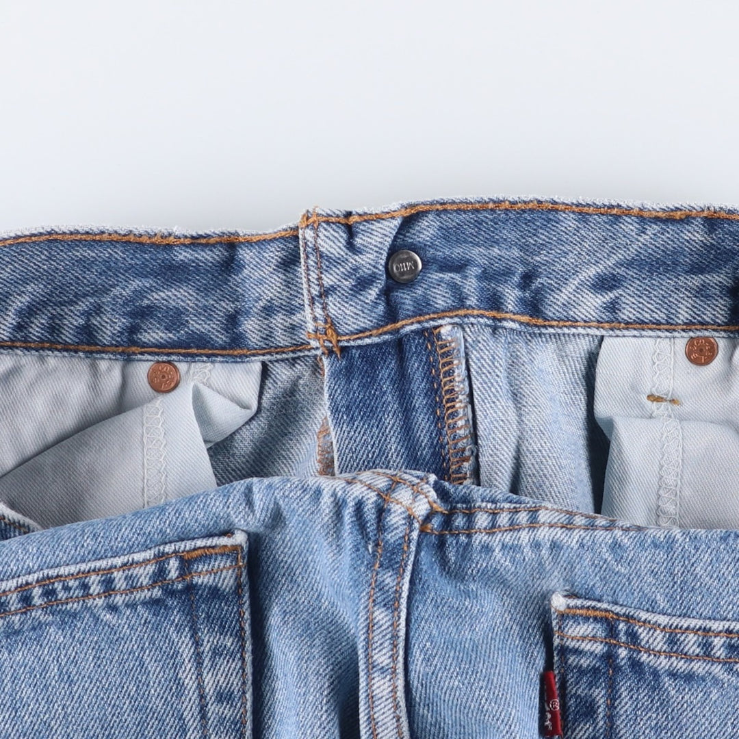 00'S Levi's 505 REGULAR FIT tapered denim pants for men, size w33 cotton Blue type light blue Vintage Second Hand