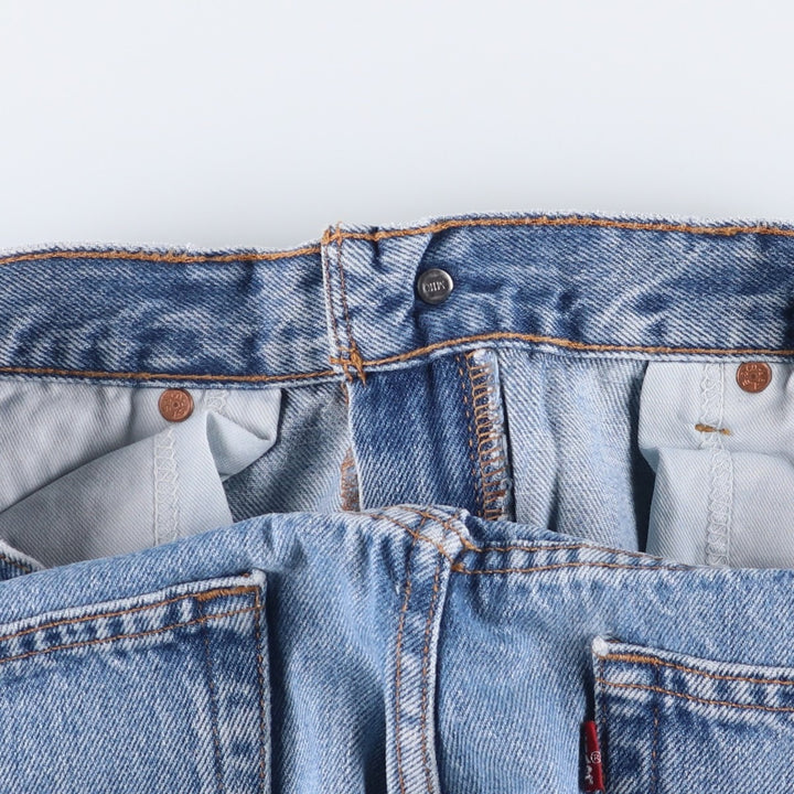 00'S Levi's 505 REGULAR FIT tapered denim pants for men, size w33 cotton Blue type light blue Vintage Second Hand