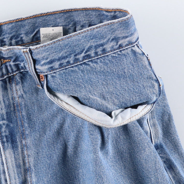 00'S Levi's 505 REGULAR FIT tapered denim pants for men, size w33 cotton Blue type light blue Vintage Second Hand