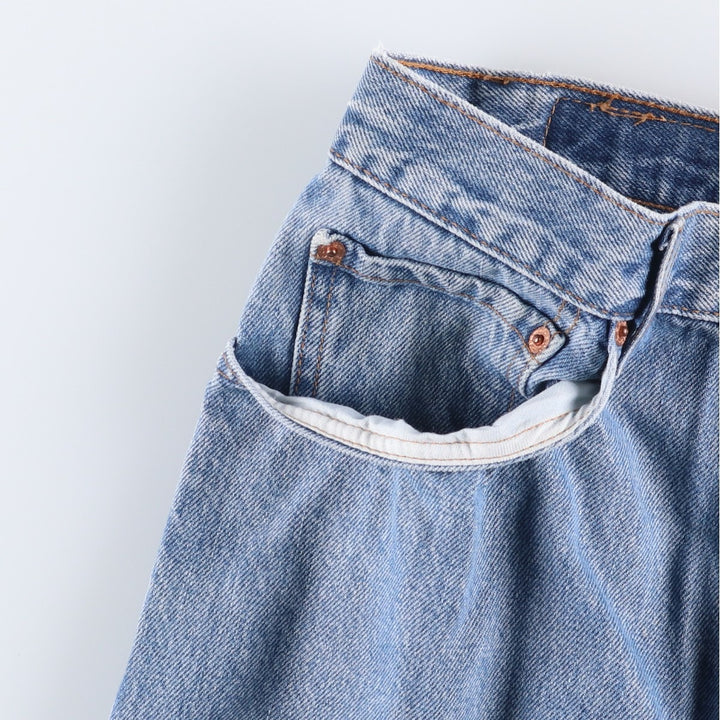 00'S Levi's 505 REGULAR FIT tapered denim pants for men, size w33 cotton Blue type light blue Vintage Second Hand