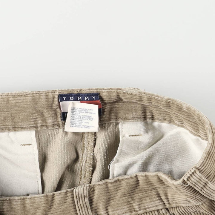 Vintage 90'S Tommy Hilfiger Two-pleat Corduroy Pants, Men's Size 34 cotton beige type brown Vintage Second Hand