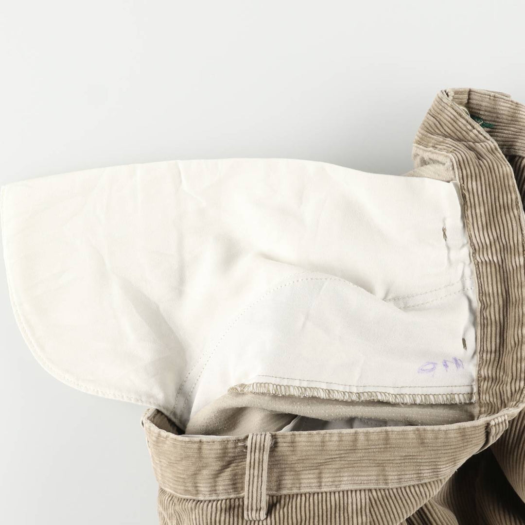 Vintage 90'S Tommy Hilfiger Two-pleat Corduroy Pants, Men's Size 34 cotton beige type brown Vintage Second Hand