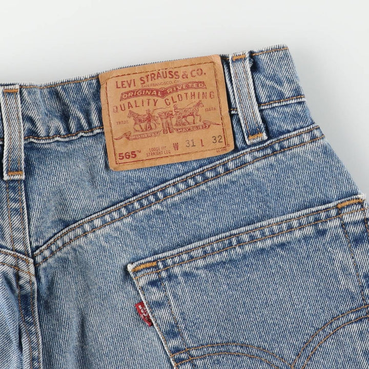 90'S Levi's 565-4891 Tapered Denim Pants, Made in USA, Men's, Size W32, Vintage cotton blue type Vintage Second Hand