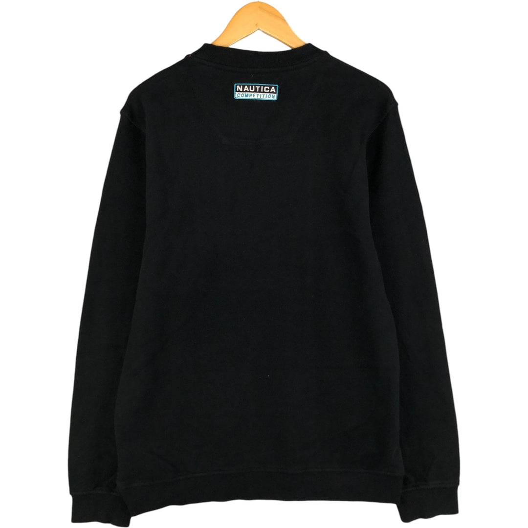 Nautica Competition Logo Sweatshirt, Men's Size M cotton black type Vintage Second Hand
