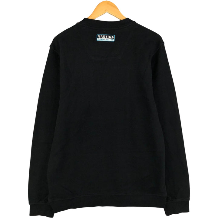 Nautica Competition Logo Sweatshirt, Men's Size M cotton black type Vintage Second Hand