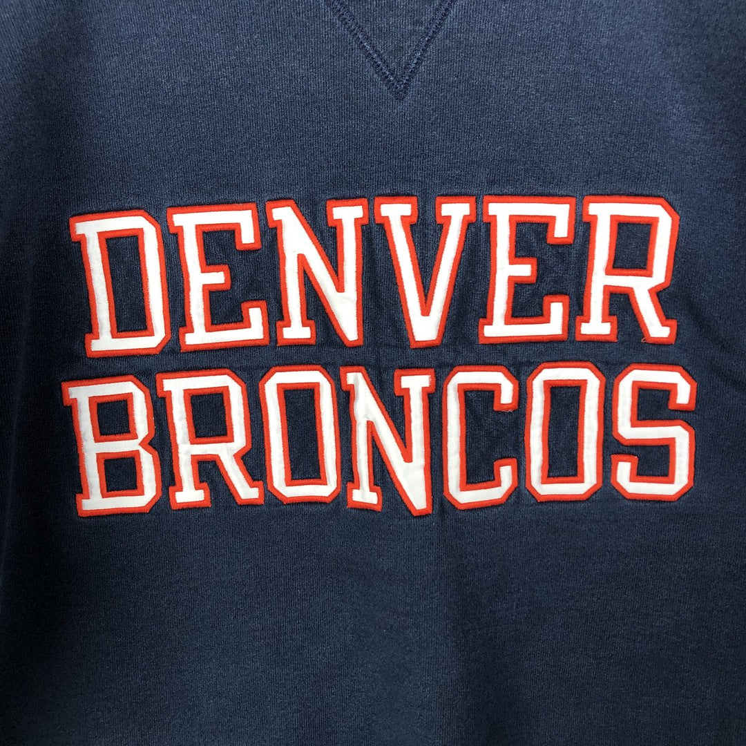 2000'S Champion Authentic Athletic Apparel NFL Denver Broncos Sweatshirt, Men's Size L cotton navy blue type Vintage Second Hand