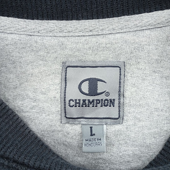 Champion plain blank sweatshirt, men's size L cotton black type Vintage Second Hand