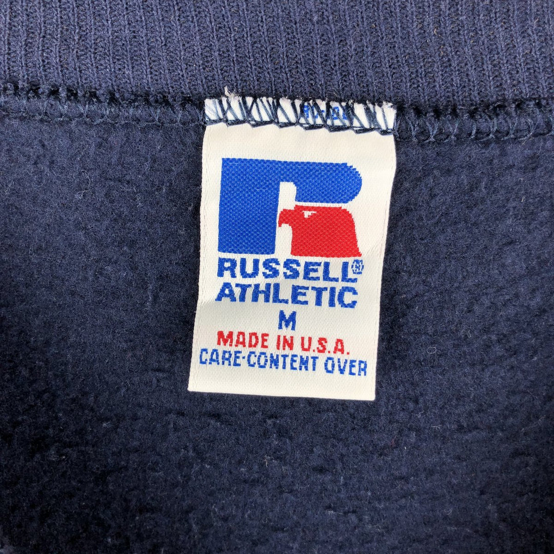 90'S Russell WAUSAU TILE Advertising Sweatshirt, Made in USA, Men's Size Medium, Vintage cotton navy blue type Vintage Second Hand