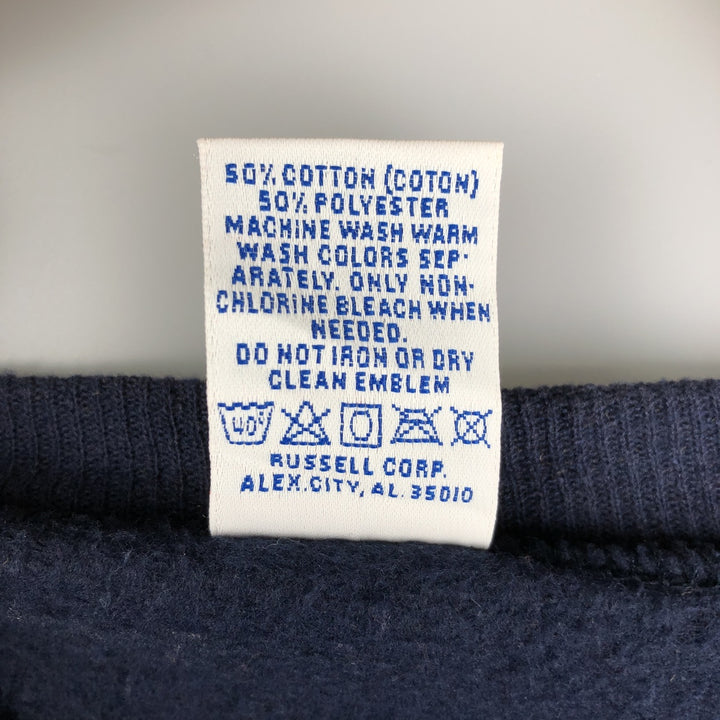 90'S Russell WAUSAU TILE Advertising Sweatshirt, Made in USA, Men's Size Medium, Vintage cotton navy blue type Vintage Second Hand