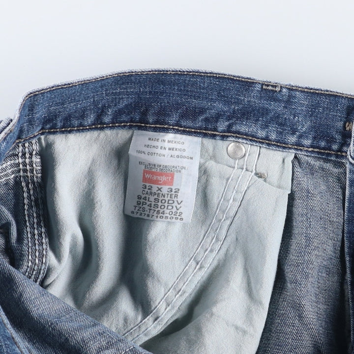 00'S Wrangler CARPENTER denim painter pants for men, equivalent to W32 cotton blue type Vintage Second Hand