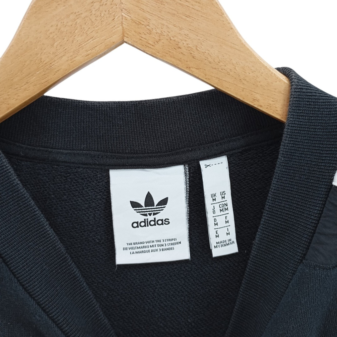 Adidas Originals logo sweatshirt, men's size M cotton black type Vintage Second Hand