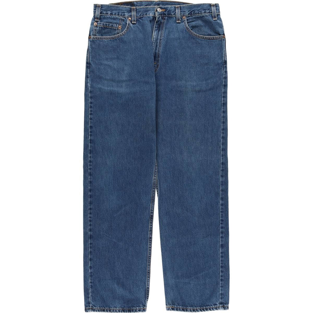 00'S Levi's 505 REGULAR FIT STRAIGHT LEG tapered denim pants made in USA, men's size w34 cotton blue type Vintage Second Hand