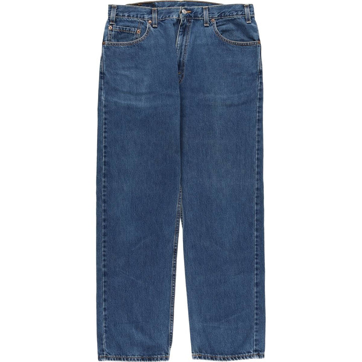 00'S Levi's 505 REGULAR FIT STRAIGHT LEG tapered denim pants made in USA, men's size w34 cotton blue type Vintage Second Hand