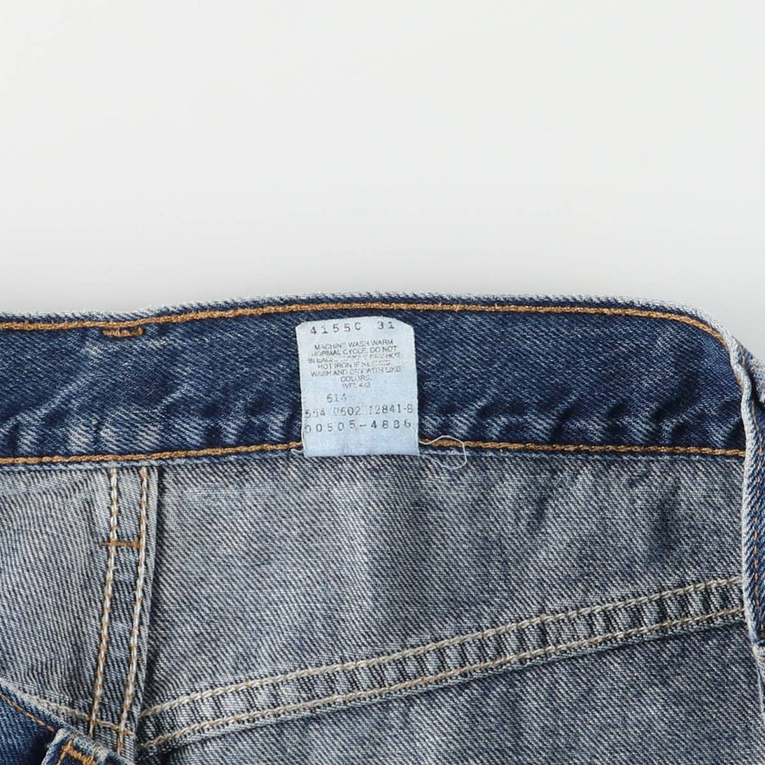 00'S Levi's 505 REGULAR FIT STRAIGHT LEG tapered denim pants made in USA, men's size w34 cotton blue type Vintage Second Hand