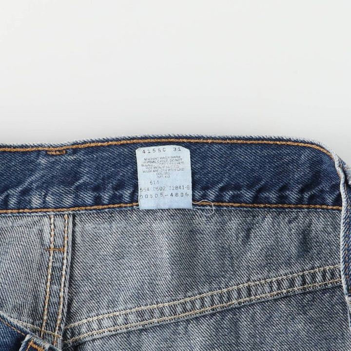 00'S Levi's 505 REGULAR FIT STRAIGHT LEG tapered denim pants made in USA, men's size w34 cotton blue type Vintage Second Hand