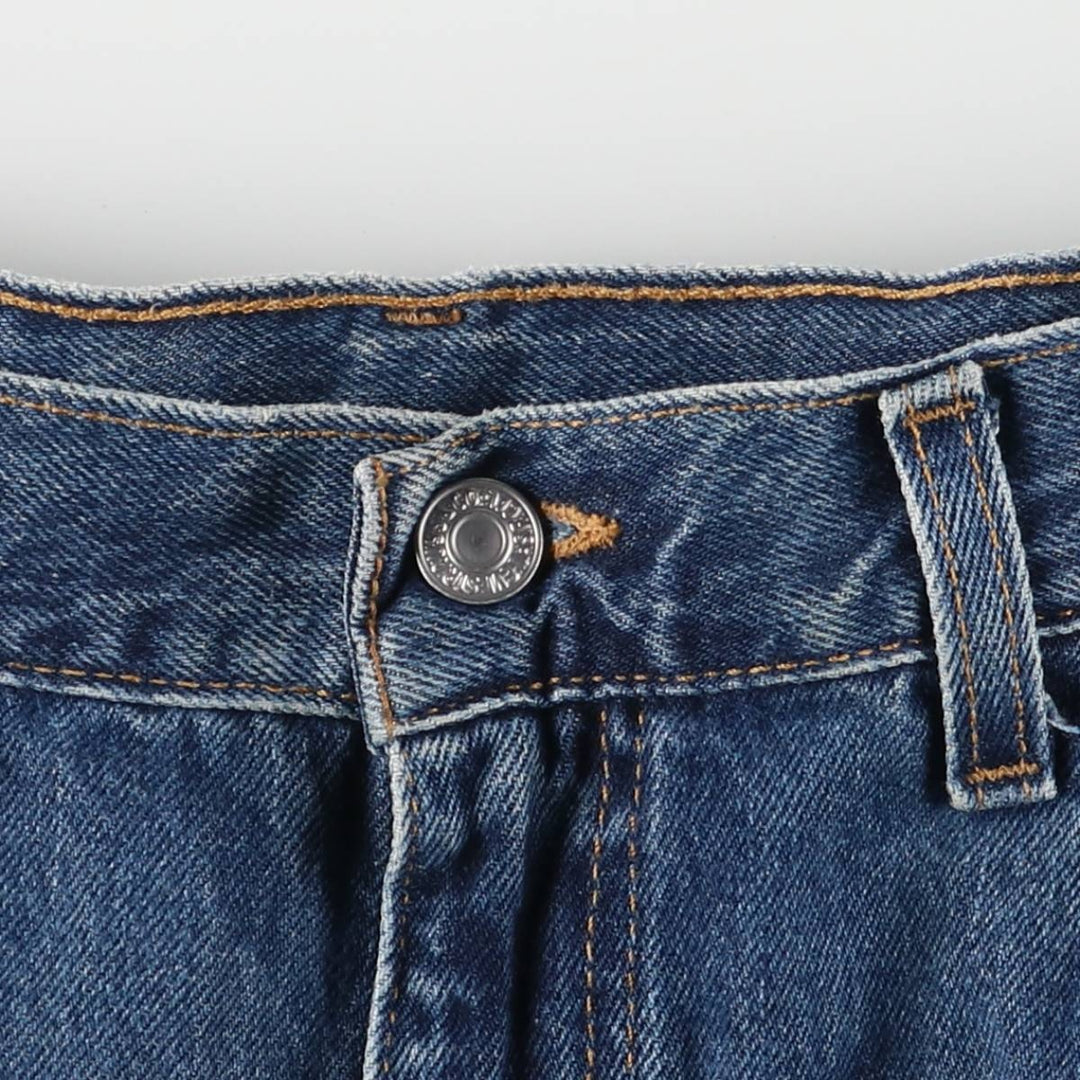 00'S Levi's 505 REGULAR FIT STRAIGHT LEG tapered denim pants made in USA, men's size w34 cotton blue type Vintage Second Hand