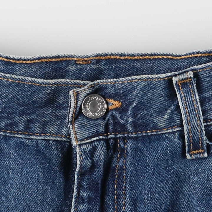 00'S Levi's 505 REGULAR FIT STRAIGHT LEG tapered denim pants made in USA, men's size w34 cotton blue type Vintage Second Hand