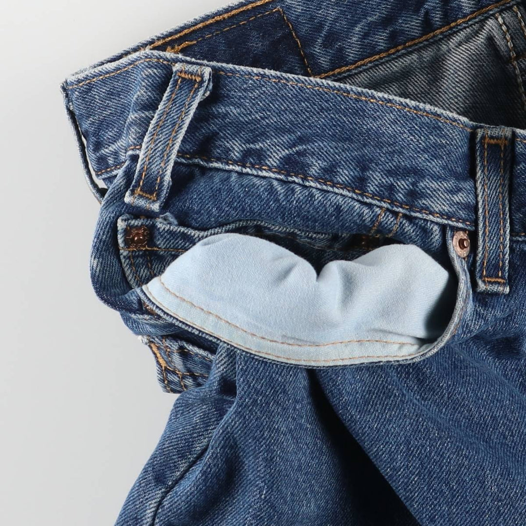 00'S Levi's 505 REGULAR FIT STRAIGHT LEG tapered denim pants made in USA, men's size w34 cotton blue type Vintage Second Hand