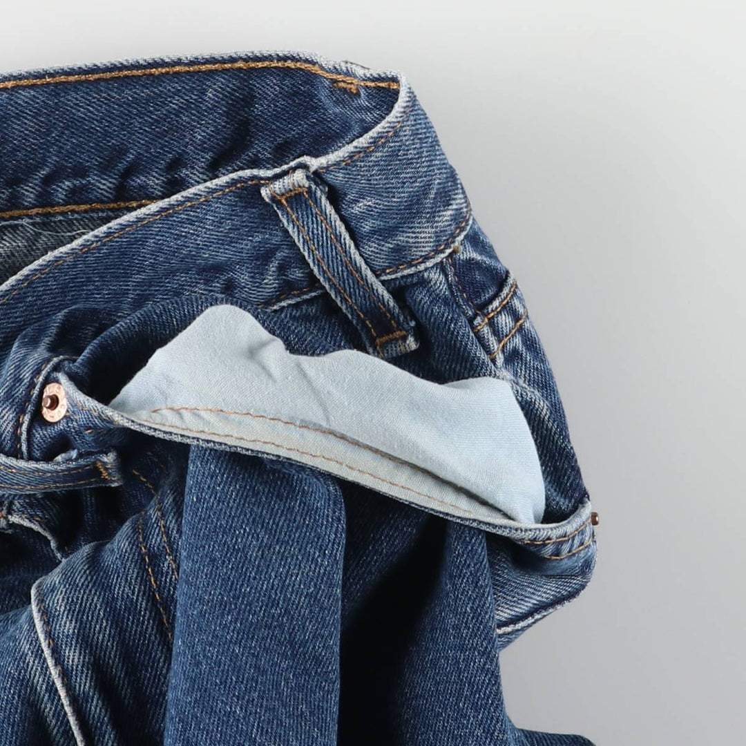 00'S Levi's 505 REGULAR FIT STRAIGHT LEG tapered denim pants made in USA, men's size w34 cotton blue type Vintage Second Hand