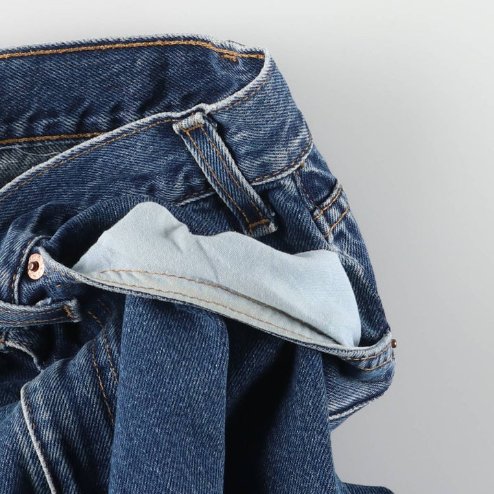 00'S Levi's 505 REGULAR FIT STRAIGHT LEG tapered denim pants made in USA, men's size w34 cotton blue type Vintage Second Hand