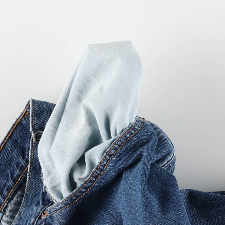 00'S Levi's 505 REGULAR FIT STRAIGHT LEG tapered denim pants made in USA, men's size w34 cotton blue type Vintage Second Hand