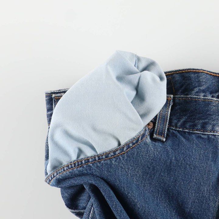 00'S Levi's 505 REGULAR FIT STRAIGHT LEG tapered denim pants made in USA, men's size w34 cotton blue type Vintage Second Hand