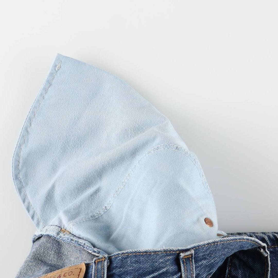 00'S Levi's 505 REGULAR FIT STRAIGHT LEG tapered denim pants made in USA, men's size w34 cotton blue type Vintage Second Hand