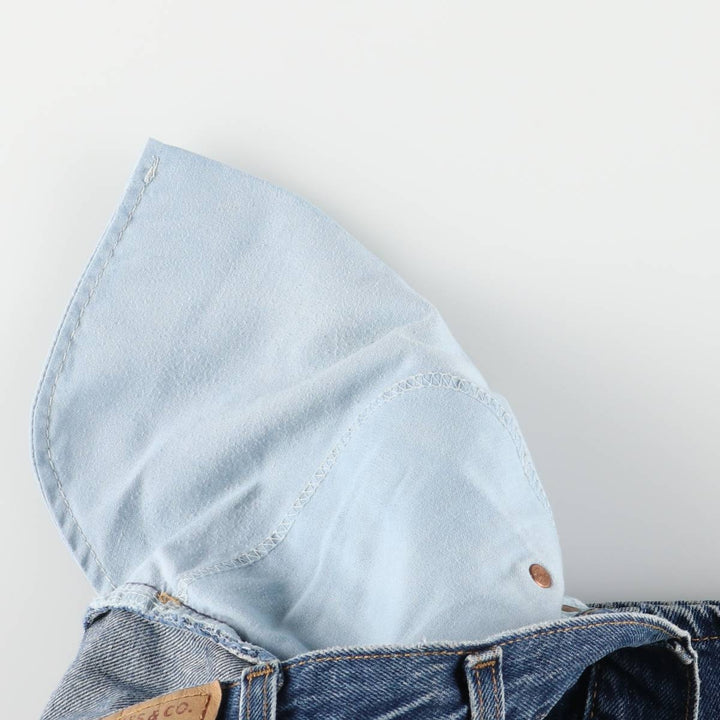 00'S Levi's 505 REGULAR FIT STRAIGHT LEG tapered denim pants made in USA, men's size w34 cotton blue type Vintage Second Hand