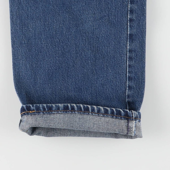 00'S Levi's 505 REGULAR FIT STRAIGHT LEG tapered denim pants made in USA, men's size w34 cotton blue type Vintage Second Hand