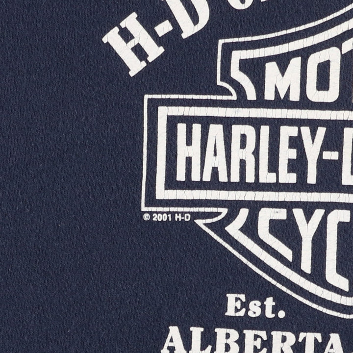 2000'S Harley-Davidson Advertising Sweatshirt, Made in USA, Women's Size Medium cotton navy blue type Vintage Second Hand
