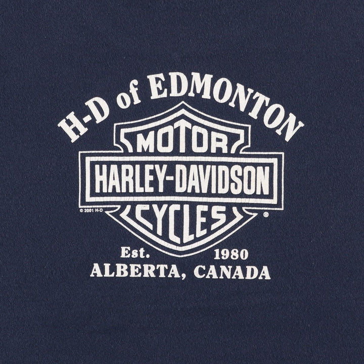 2000'S Harley-Davidson Advertising Sweatshirt, Made in USA, Women's Size Medium cotton navy blue type Vintage Second Hand