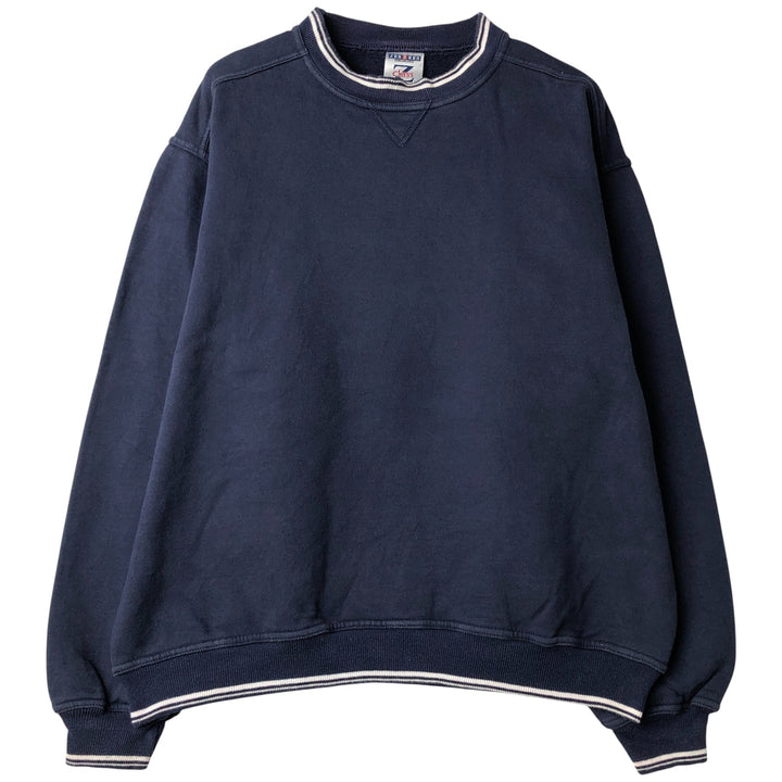 2000'S Jerzees Z-Class plain blank sweatshirt, men's size L cotton navy blue type Vintage Second Hand