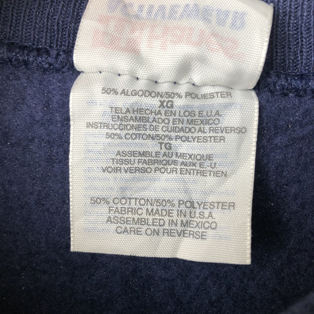 Vintage 90'S Hanes ACTIVEWEAR plain blank sweatshirt, made in the USA, men's size XL cotton navy blue type Vintage Second Hand