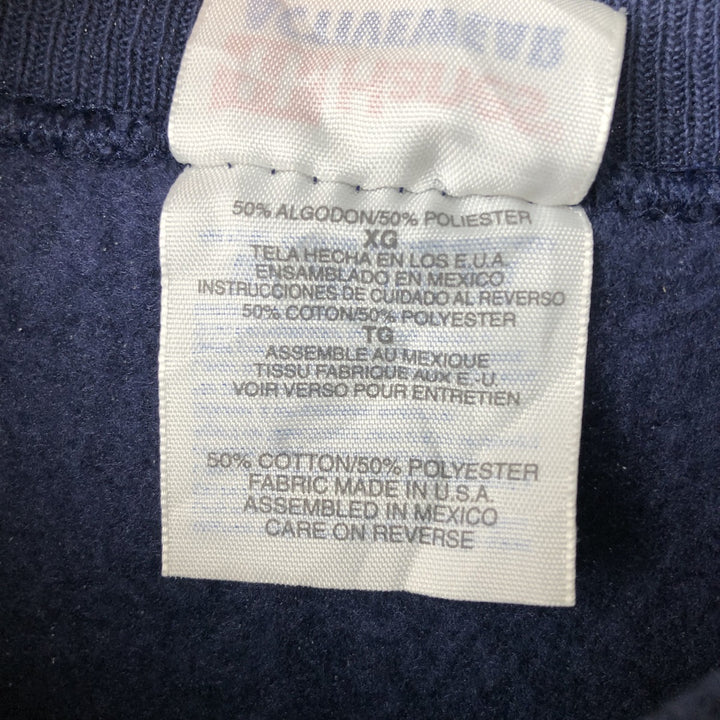 Vintage 90'S Hanes ACTIVEWEAR plain blank sweatshirt, made in the USA, men's size XL cotton navy blue type Vintage Second Hand