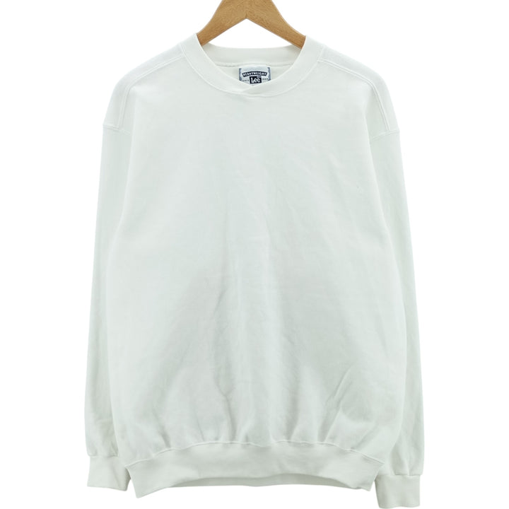 Vintage 90'S Lee Heavy Weight plain blank sweatshirt, men's size M cotton white type Vintage Second Hand