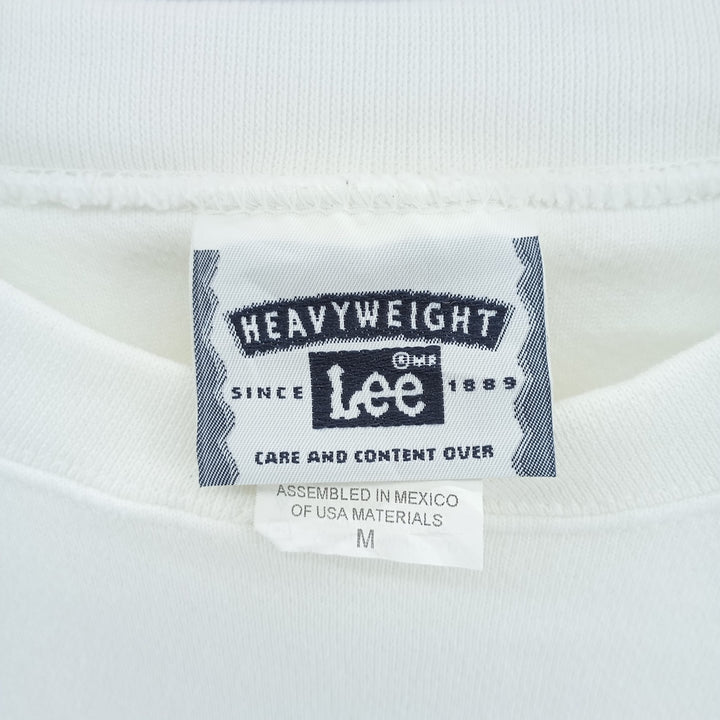 Vintage 90'S Lee Heavy Weight plain blank sweatshirt, men's size M cotton white type Vintage Second Hand
