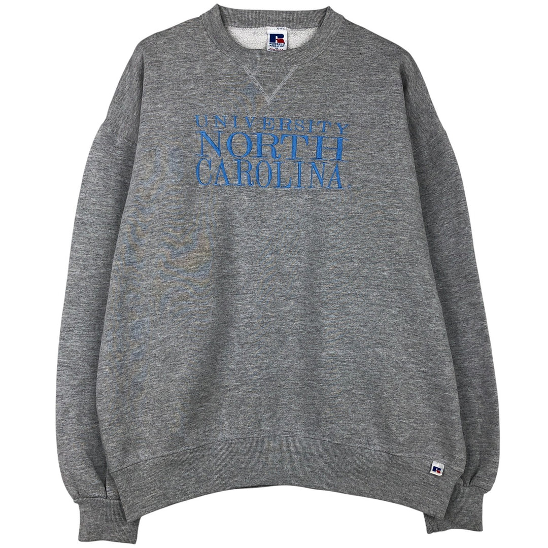 90'S Russell University of North Carolina College Sweatshirt, Made in USA, Men's Size XL, Vintage polyester gray type Vintage Second Hand