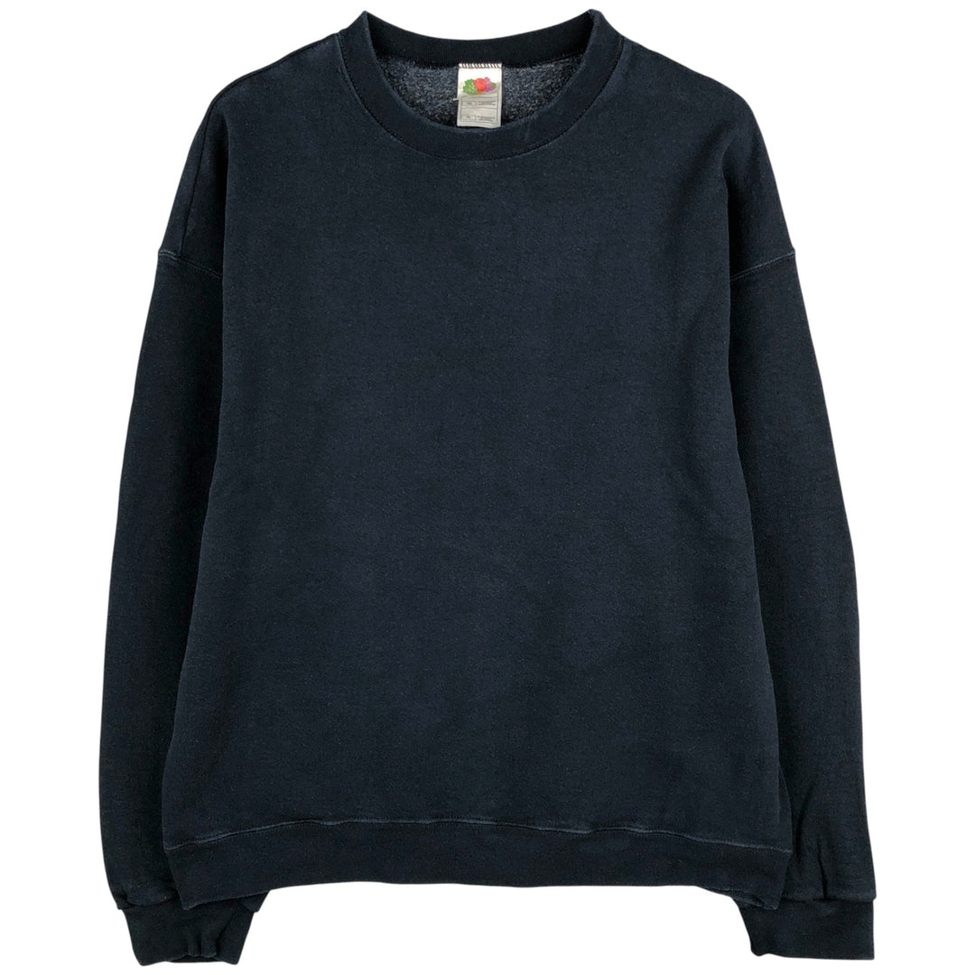 Fruit of the Loom plain blank sweatshirt, men's size XL cotton black type Vintage Second Hand