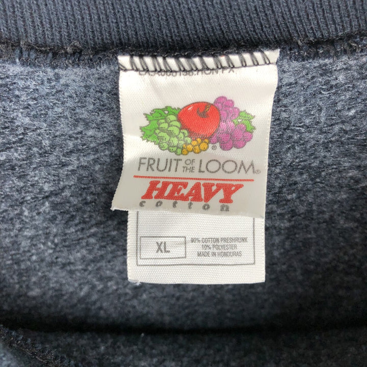 Fruit of the Loom plain blank sweatshirt, men's size XL cotton black type Vintage Second Hand